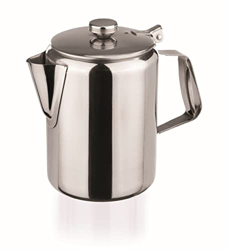ACCIAIO INOX CARAFFA CAFFÈ 1000ML CON provvisto CARDINI ALTAMENTE LUCIDO ACCIAIO INOX PICCOLO BRICCO del latte coperchio