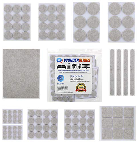 Lifeswonderful - 106pcs Assorted Mix Pack Self Adhesive Sticky Felt Pads Floor Protectors For Furniture Feet