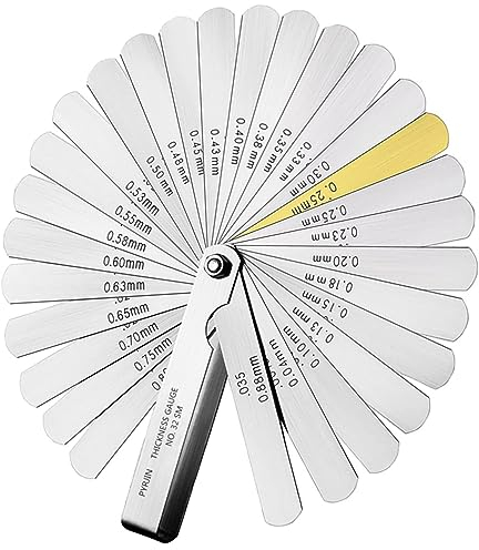 Fühlerlehren, Ventillehre, Abstandslehre, 32 Klingen Hochpräziser fühlerlehre edelstahl mit, Dual Marked Metric und Imperial Gap Messwerkzeug.
