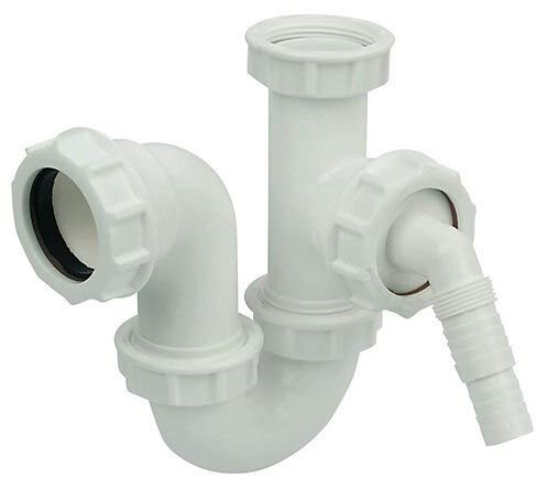 FloPlast Sink & Washing Machine Trap (Dia)40mm, Colour Description: White, Material: Polypropylene, Diameter 40mm, Weight 204g