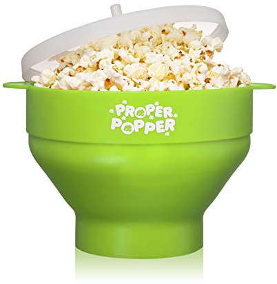 The Original Proper Popper Popper Popper - Máquina de palomitas de maíz de silicona, cuenco plegable sin BPA y apto para lavavajillas (verde)