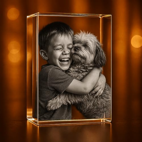 Personalized Custom 3D Photo engraved Crystal
