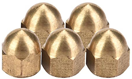 Écrous en laiton, écrous borgnes en laiton, M3-M12 Kit écrou borgne en laiton Kit écrous hexagonaux à tête bombée Fixations de véhicule pour pneus et essieux fixes(M4 (20 pièces))