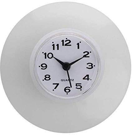 Réveil, Horloge Murale de Cuisine imperméable Salle de Bains Douche Ventouse Cadeau de décoration de décoration - Blanc rentable et Durable Durable et Pratique