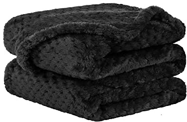 uxcell Fluffy Knitted Pet Blanket for Kitten Doggy 27x40 Black