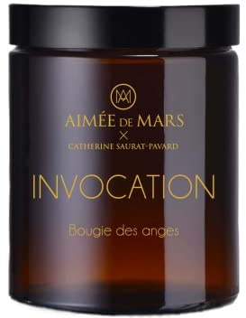 AIMÉE DE MARS – Bougie Parfumée Naturelle Invocation – 150g – Cire végétale & huiles essentielles – Senteur boisée et sacrée (encens, cèdre, myrrhe), fabrication artisanale française