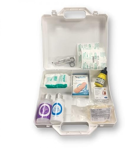 Botiquín de primeros auxilios First aid kit. Acampada, viaje, hogar, trabajo, colegio. Curas, heridas, torceduras (Mediano)