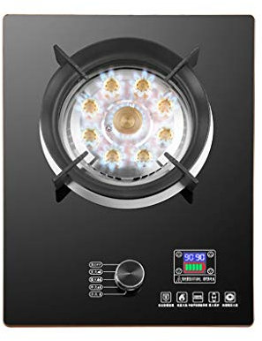 IBOWZ Tables de Cuisson à Gaz Plaque de Cuisson à gaz encastrable Noire - Plaque,brûleur à feu féroce à Neuf cavités,avec FFD et Supports de Casserole en émail,cuisinière à gaz intégrée pour cuisi