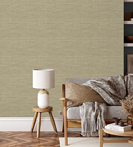 GAULAN 682100 - Papel pintado vinílico ecológico rafia con fibras de sisal color natural para pared salón cocina baño dormitorio pasillo - Rollo de 10 m x 0,52 m