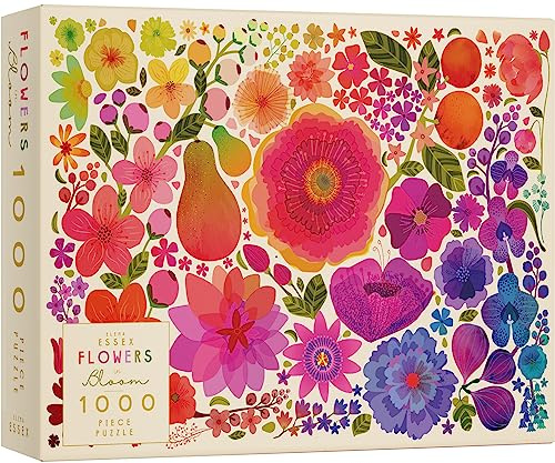 Elena Essex Puzzle 1000 Teile - Flowers in Bloom/Puzzle für Erwachsene/Puzzle 1000 Schwer/bunt Kunst abstrakt Regenbogen/Größe 68 x 49 cm