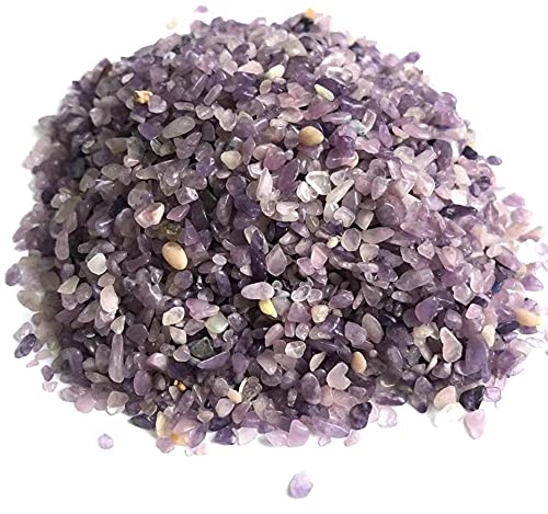 BIANMTSW for Cristal Brut Naturel mica Violet Tumble Gravel Rock Stone lépidolite Chips Quartz Gemstones and Crystal Collections de la Maison (Color : Around3-5mm, Size : 200g)