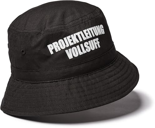 Fischerhut: Projektleitung Vollsuff - Hut Saufen Mallorca - Mütze Bucket Hat Festival Sommerhut Sonnenhut Festival-Kleidung - Alkohol Bier Feiern Party Junggesellen-Abschied Anglerhut (black L/XL)
