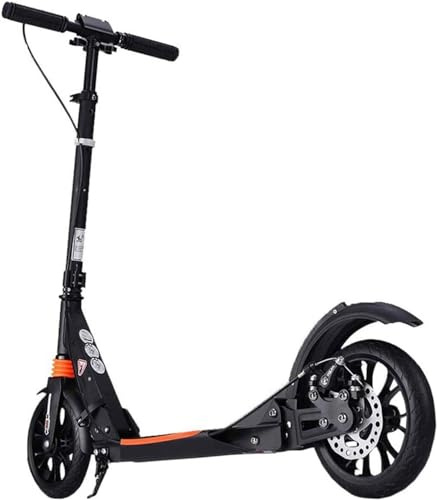 Cityroller mit Handbremse und Doppelfederung - Big Wheel Scooter für Erwachsene, 150 kg Tragkraft, Höhenverstellbarer Kickscooter - Perfekt für Pendler und Freizeit