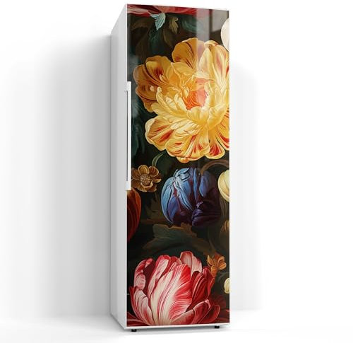 DEQORI Magnetfolie für Kühlschrank 60x180 cm | Motiv Blütenpracht des Barock | dekorative Magnetmatte Gefrierschrank Schutz | Magnet Deko-Folie selbstklebend, magnetisch & beschreibbar