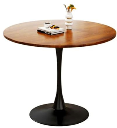 JHAISMAO Tulip Küche Esstisch, Moderner Nussbaum Kleiner Runder Tisch ， Kleiner Tisch Für Büro Kleiner Couchtisch Für 2-4(Size:60cm/23.6)