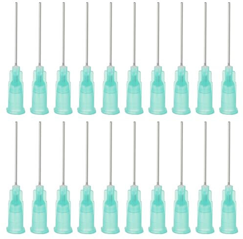 PATIKIL Aiguilles de distribution à bout émoussé de 1 pouce, 100 pièces 21G Aiguille de distributeur de liquide industriel avec verrouillage d'appât pour le remplissage d'encres liquides