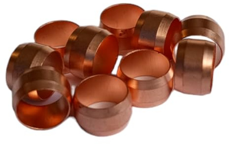 8mm Compression Copper Olives - Pack of 25 | For compatible 8mm compression plumbing joints and pipe fittings