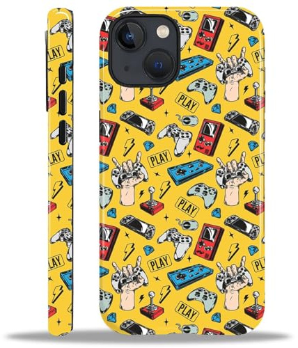 Yesad Case for iPhone 15, Hybrid 2-Layer Case, Shockproof Military-Grade Protection Durable Anti-Scratch Phone Case for Woman Man Boy Girl, Retro Game Controller