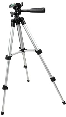 KONTONTY Treppiede Fotografico per Tablet, Supporto per Tablet, Lega di Alluminio e Abs, Regolabile, Nero, per Selfie e Uso Outdoor