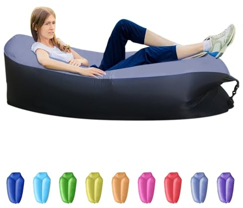 Xlabor Aufblasbares Sofa Wasserdicht Luft Sofa Wasserdicht Air Lounger mit Portable Paket Air Bett tragbares Lazy Lounger für Camping, Beach, Park, Strand grau