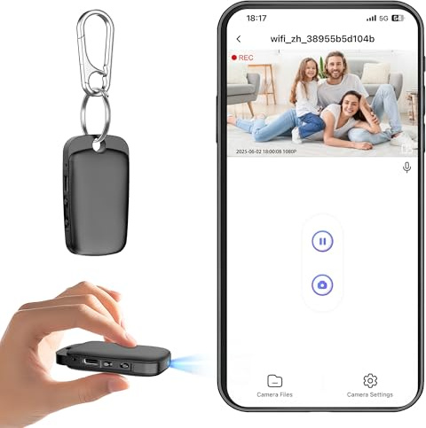 QENULORT 128GB Spy Camera Car key Mini Hidden Camera HD 1080P Video Recorder with Motion Detection Loop Recording Night Vision, Small Portable Camera for Video Recording, No WiFi Required
