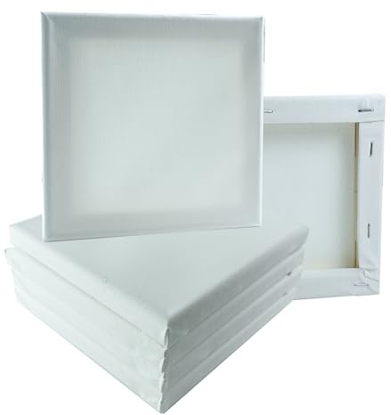 6 Pièces Chassis pour Petite Canvas Toile Tableau Peinture Huile Sur Toile Blanche Painting pour Peinture Acrylique, Toiles à Peindre 100% Coton pour Acryliques Peintures à l'huile Aquarelle (15x15cm)