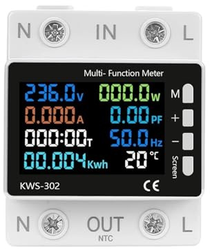 Interruttore 63A interruttore automatico contatore di energia kilowattora misurazione energia timer relè protezione tensione di controllo(KWS-302)