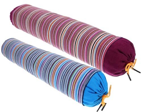 TOPPERFUN Almohadas Cervicales Redondas de Algodón Natural 2 Piezas, Cojines Cuello Columna, Soporte Ergonómico para Aliviar Dolor, Uso Doméstico y Descanso Color Aleatorio