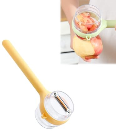3 in 1 Peeler with Container - Stainless Steel Multifunctional Vegetable Fruit Peeler with Storage Box, Ergonomic Handle for Home Kitchen Use (Yellow)