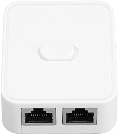 TOPINCN Conmutador de Red Gigabit de 2 Puertos, Adaptador Divisor de Red RJ45, Entrada/Salida de 1000 Mbps para una Distribución Eficiente para Pequeñas Empresas, Material ABS