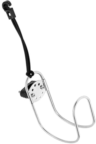 PACKOVE Stainless Steel Horseshoe Lifebuoy Ring Bracket for Boat and Ship Use, Adjustable and Simple to Install Swimming Ring Holder in Black for Secure Lifebuoy Storage