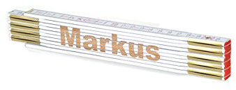 Zollstock mit Namens-Gravur zum auswählen - Name - Lasergravur - personalisiert - Geschenk - Mann - Vatertag - Geburtstag, Zollstöcke Namen:Markus