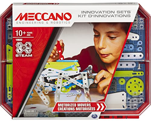 MECCANO - Erfindungs-Set – Motor – Motorisierte Kreationen mit Motor, 2 Werkzeuge und 1 Locher Maker Tool – Bauspiel – 6047099 – Spielzeug für Kinder ab 10 Jahren