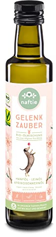 naftie Bio Öl Gelenk Zauber für Hunde - Futteröl - 250ml | Ölmischung, Hanfsamenöl, Leinöl & Aprikosenkernöl, Bewegungsapparat, Gelenke, Nahrungsergänzung