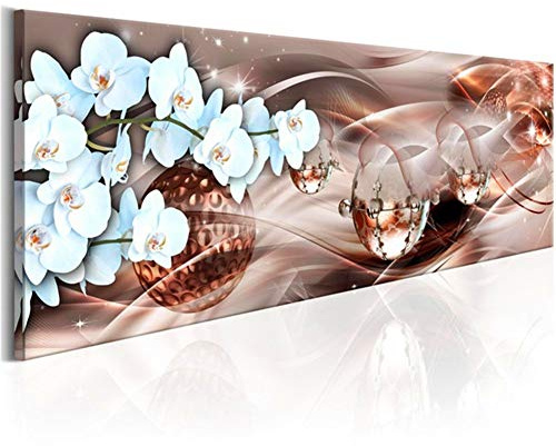 DIY 5D Diamant Malerei Kits Große Größe Abstrakte weiße Orchidee 50x100cm Vollbohrer Kristall Strass Kreuzstich Stickerei Full Diamond Painting Erwachsene/Kinder Diamant Bilder Art Home Wall Decor