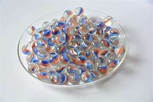 hochwertige Murmeln aus Glas, Ø ca. 16 mm, 100 Stück (rot, blau, grünlich; 121 3115)