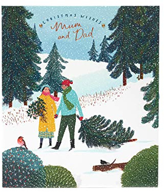 Weihnachtskarte für Mama und Papa – Weihnachtskarte für Eltern – schönes festliches Landschaftsdesign