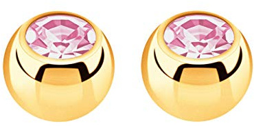 2x Piercing Schmuck Verschluss Kugel Gold mit gefaßtem Zirkonia