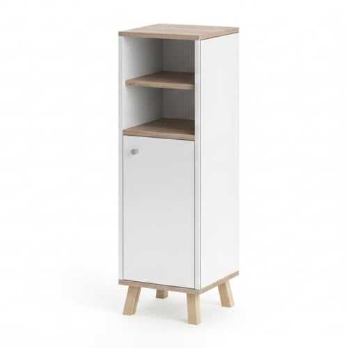 Vicco Midischrank Senyo, Weiß, 30 x 95 cm | zur Wandmontage geeignet und kombinierbar mit Senyo Möbeln