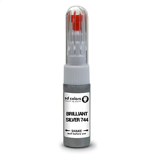 SD COLORS Brilliant Silver 744 Reparaturset, kompatibel mit Mercedes Lackstiften, 20 ML, für Kratzer, Chips, Farbcode 744 Brilliant Silver