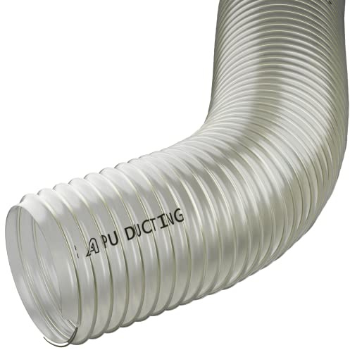 Tubo de poliuretano transparente de 100 mm para polvo, humos, vapor, residuos de madera, extracción de aire, ventilación, 4 m de largo