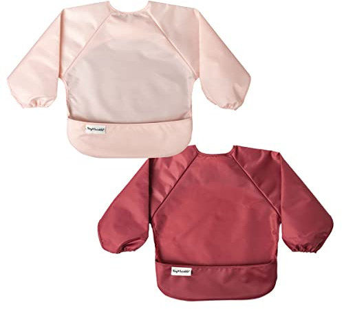 Tiny Twinkle Lätzchen Wasserdichtes Lätzchen 2er Pack Lätzchen Outfit, Wipe Clean Cape für die Entwöhnung Verstellbares Lätzchen für Kleinkinder 0-24Monate Maschine waschbar und Tug Proof-Verschluss