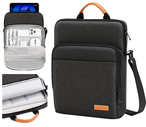Dadanism 9-11 Custodia Protettiva Borsa con Tracolla per iPad 10a Gen 10,9, iPad (A16) 11, iPad Pro 11, iPad Air 11, iPad 9/8/7a Gen 10,2,iPad Air 5/4,Galaxy Tab A9+ 11,Tab M11 11, Nero Grigio