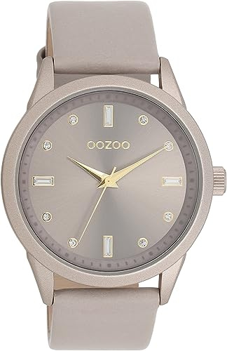 Oozoo Timepieces Damen Uhr | Armbanduhr Damen mit Lederarmband | Hochwertige Uhr für Frauen | Edle Analog Damenuhr in rund