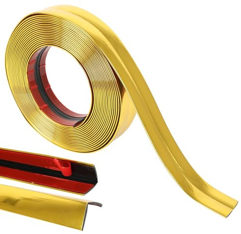 jackfru Modanature decorative autoadesive, da 10 m x 4 cm, per parete, soffitto, parete, specchio, angolo, armadio, armadio e rivestimento automatico, taglio e incollaggio (10 m x 4 cm dorato)