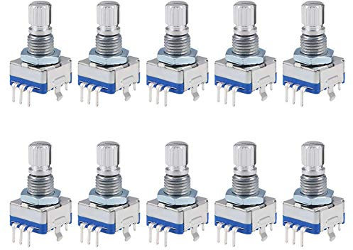 Torribala 360 Grad Dreh Geber Code Schalter Digitales Potentiometer EC11 5 Polig 15 Mm Welle 10 StüCke
