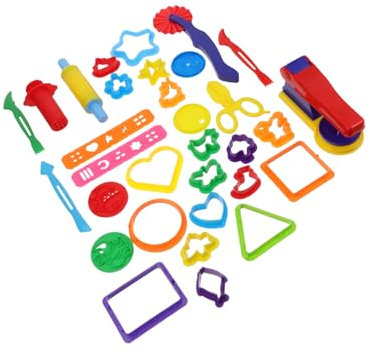 MUSISALY 32 Stück Kinder Lernspielzeug Mit Dreieckigen Und Runden Formen Aus Kunststoff Handgefertigte Plastilinformen Für Selbstgemacht Tonspielzeug Stressabbau Spielzeug Für Kreative