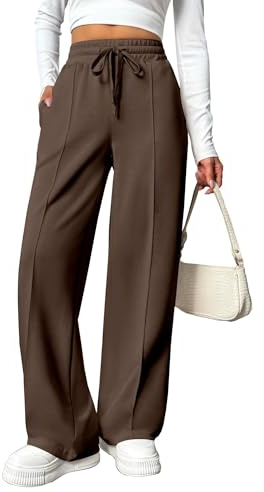 PINSPARK Pantalon de Jogging pour Femme Pantalon de Sport Taille Haute Pantalon de survêtement Large avec Taille élastique Pantalon de Yoga Pantalon d'entraînement
