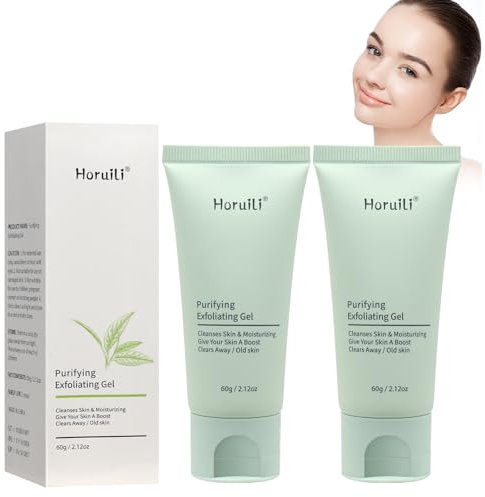 Horuili® Gel esfoliante per la pelle, Pulizia profonda dei pori, Gel idratante rinfrescante per la pelle del viso, Deterge viso e corpo, Per tutti i tipi di pelle