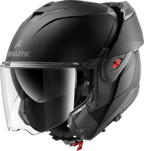 SHARK, Modularer Motorradhelm OXO BLANK Black Mat KMA, XS | Herausnehmbares Futter